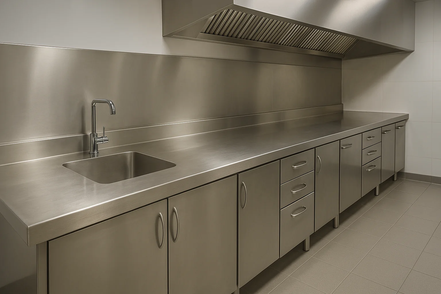 Custom metal work surface