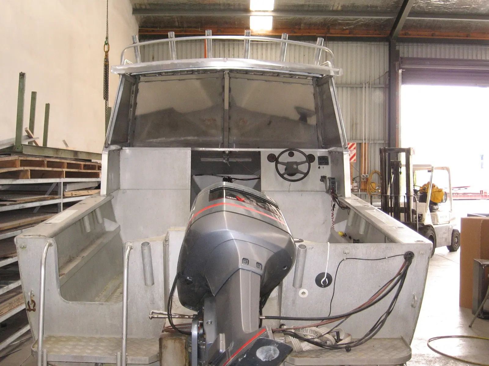 Custom boat rear view