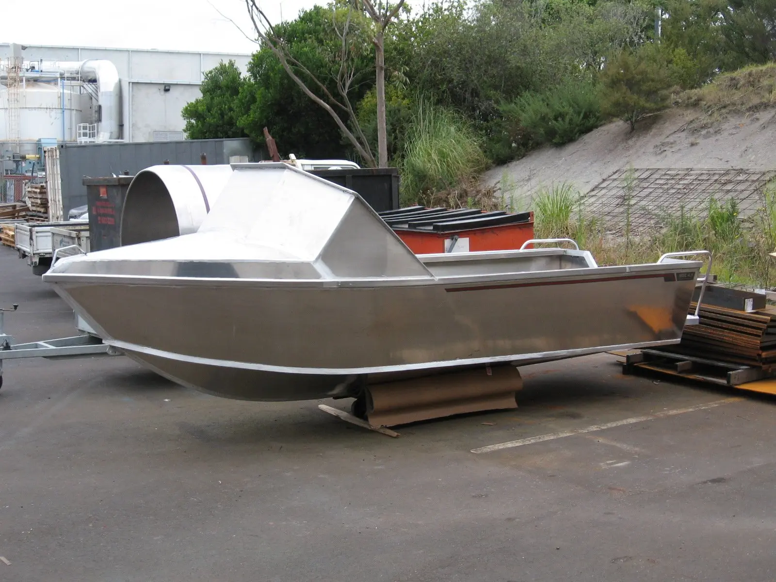 Boat container metal work