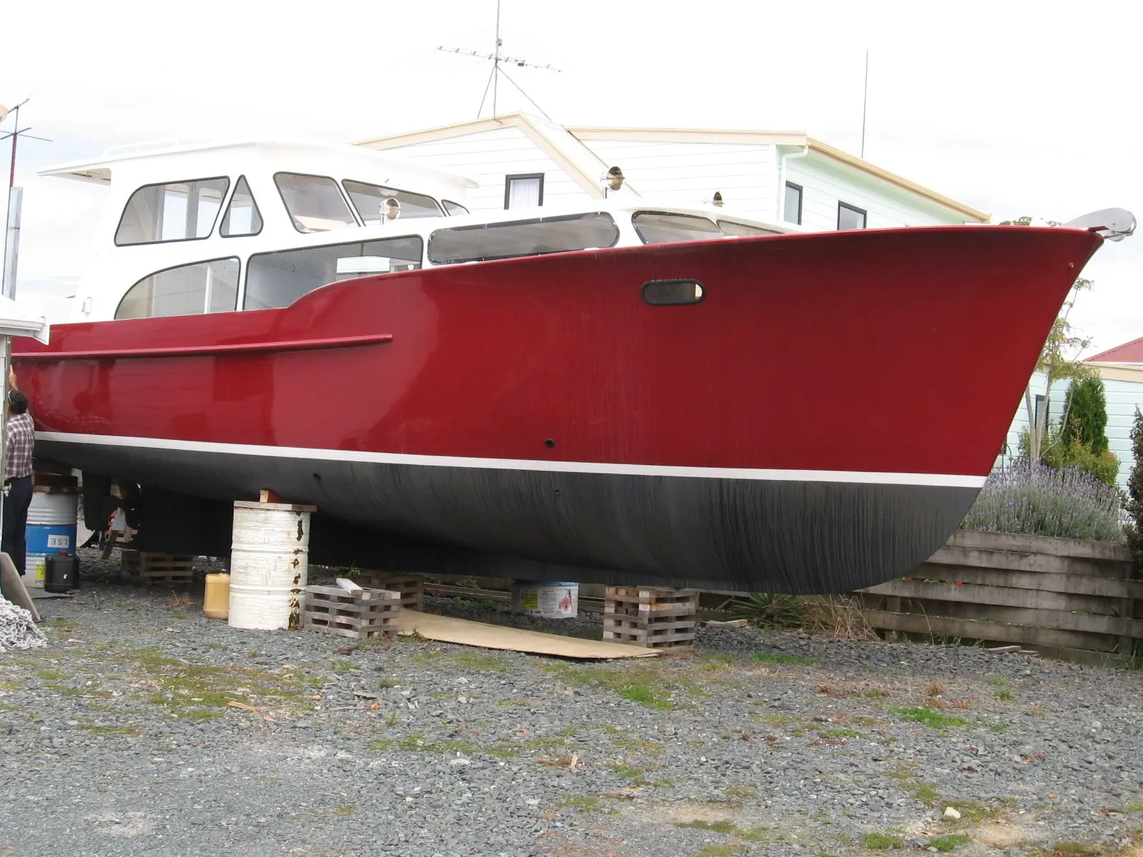 Custom red boat