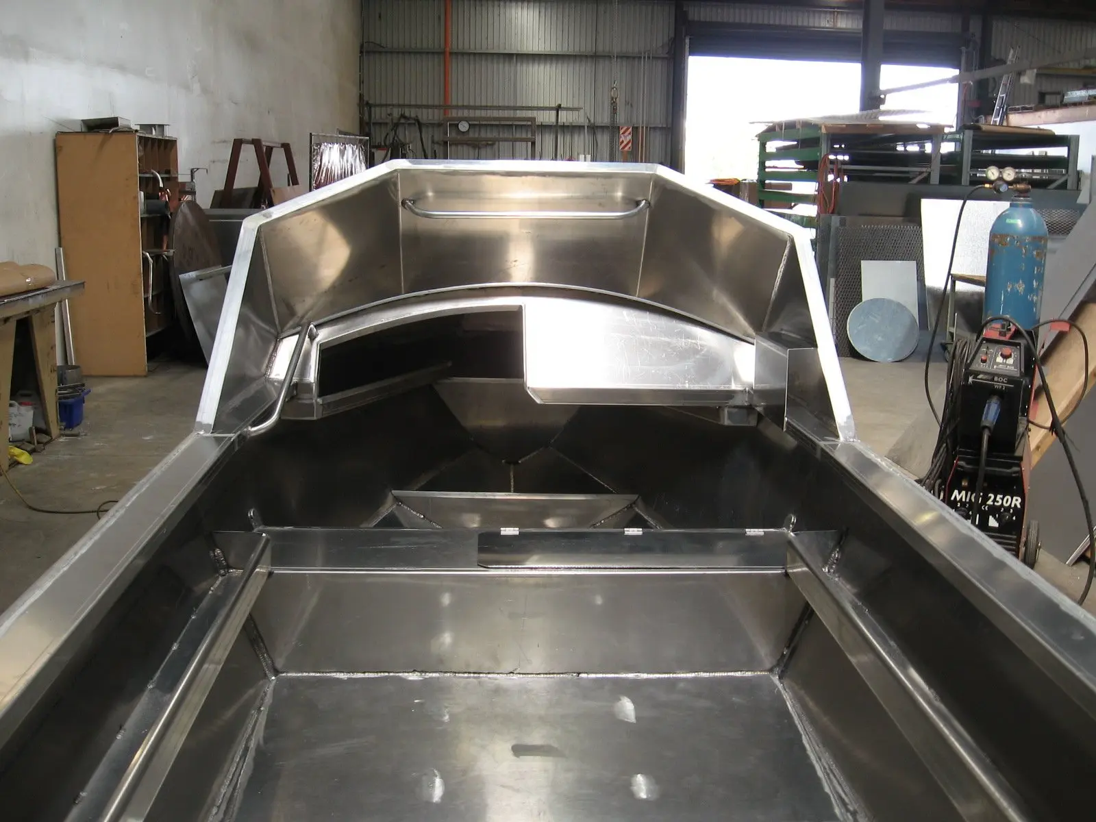 Metal boat interior