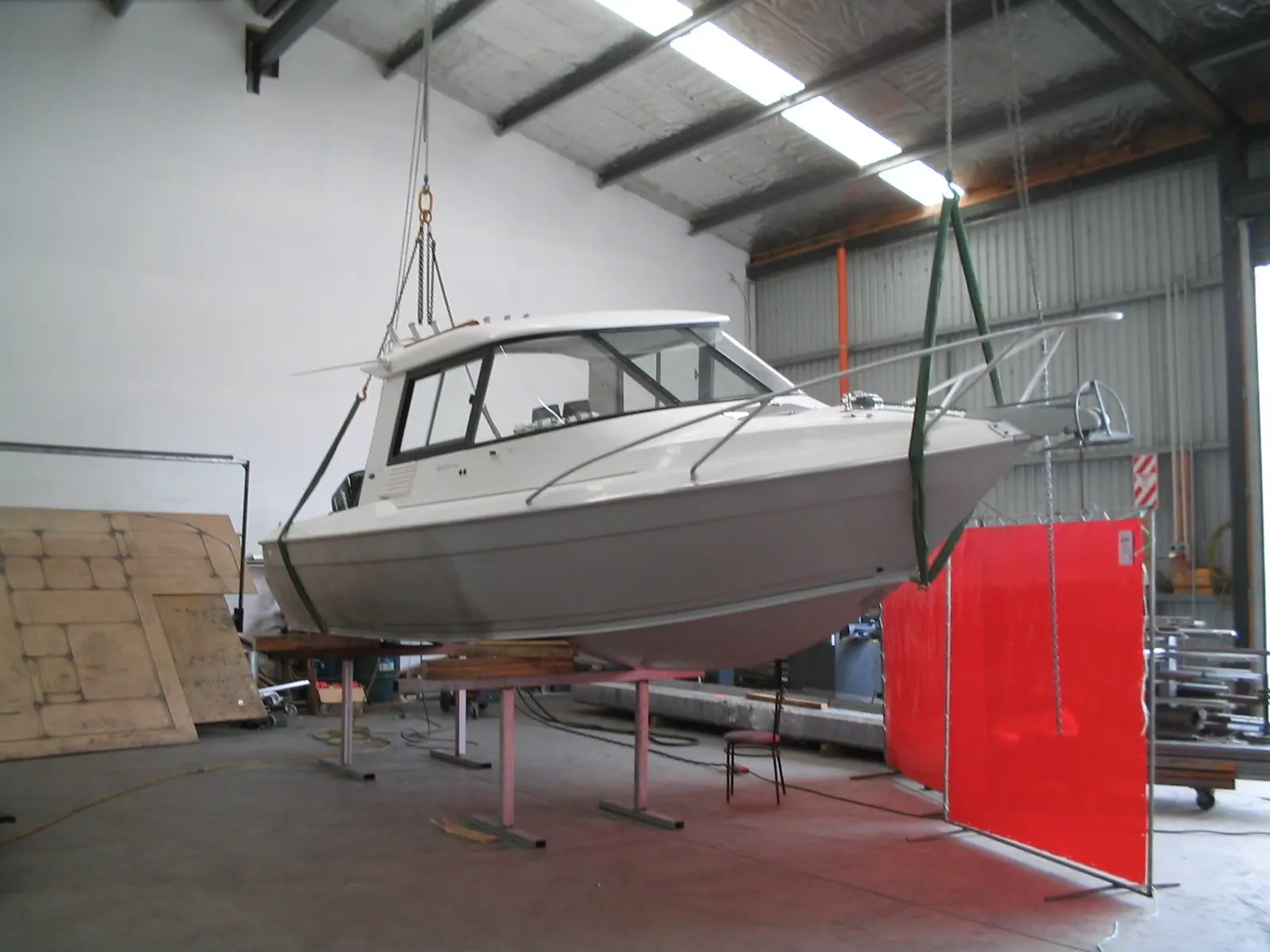 Metal trailer and boat