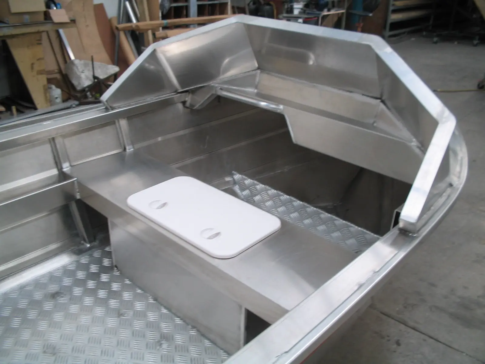 Sheet metal boat interior